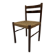 Vintage chair from the 70s minimalist design in wood and paper cord