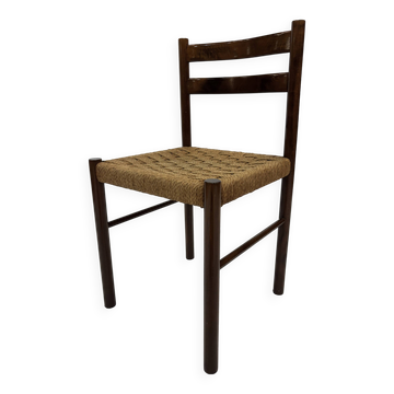 Chaise en bois et corde, années 70