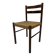 Vintage chair from the 70s minimalist design in wood and paper cord