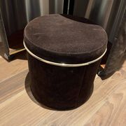 Vintage hairdresser in brown and gold velvet