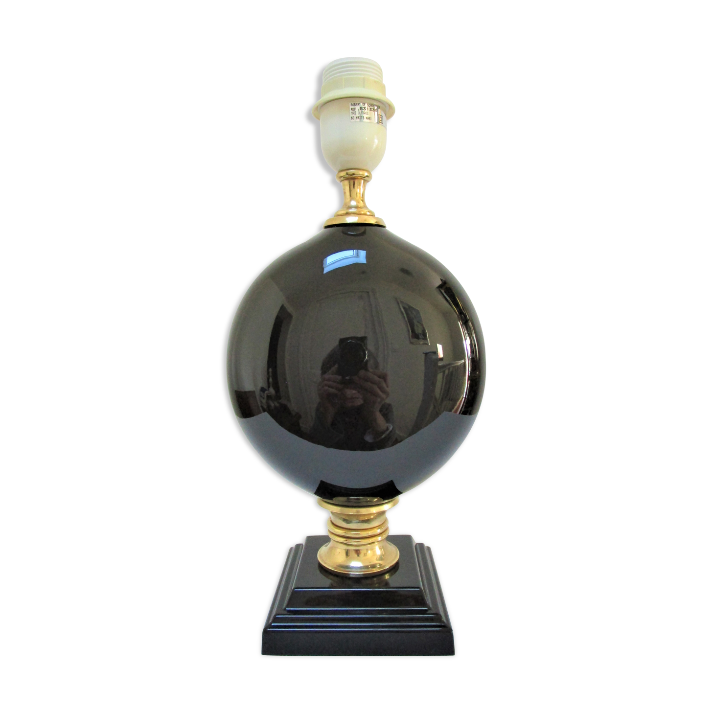Black ceramic lamp foot robert de schuytener 90s