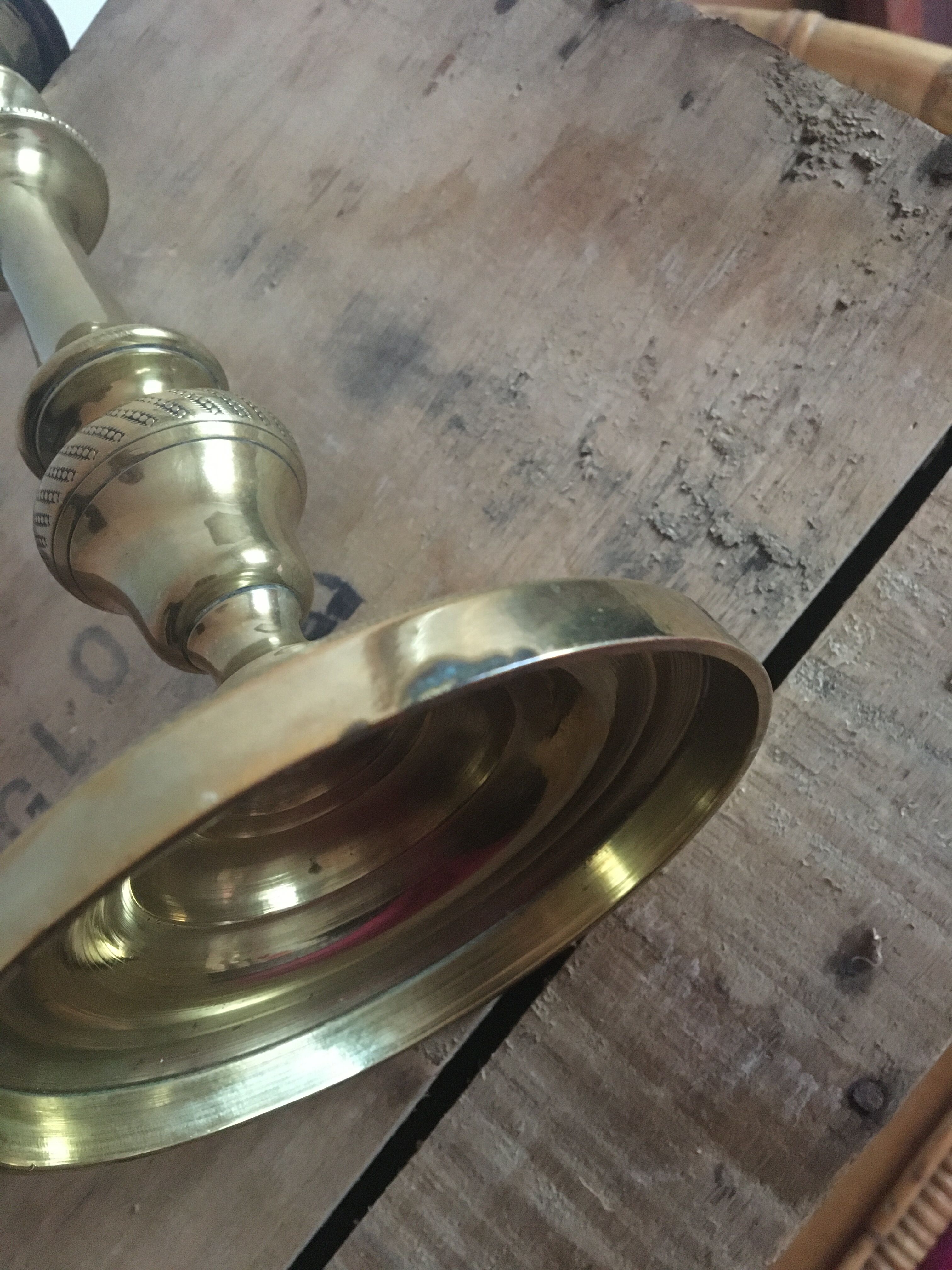 Pair of brass candlesticks