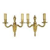 Pair of Louis XVI style urn and torch wall lights - gilt bronze