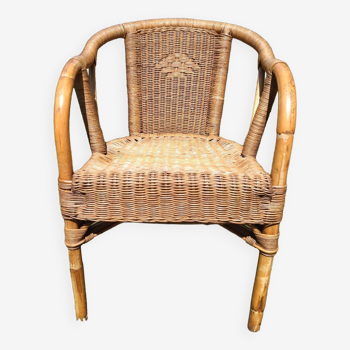 Adult chair wicker and bamboo