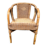 Adult chair wicker and bamboo