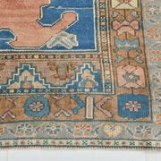 Salmon & Navy Blue Vintage Persian Rug, 131x218 Cm
