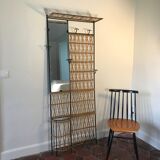 Vintage rattan wall coat rack 1950-60