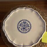 Superbe ancien plat à tarte en faience  MODELE Rouen,