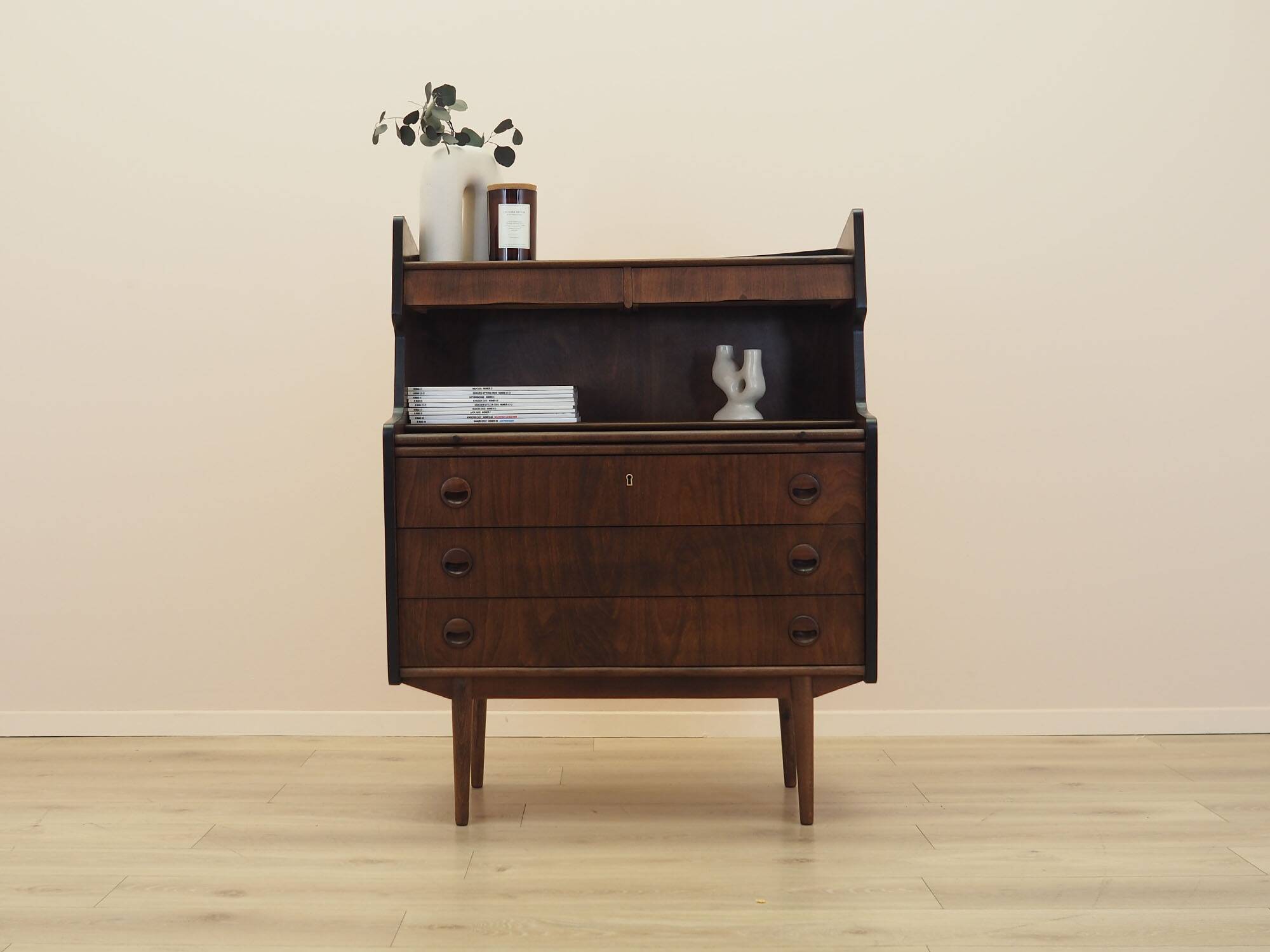Walnut Secretary Desk 1960s Denmark with Drawers