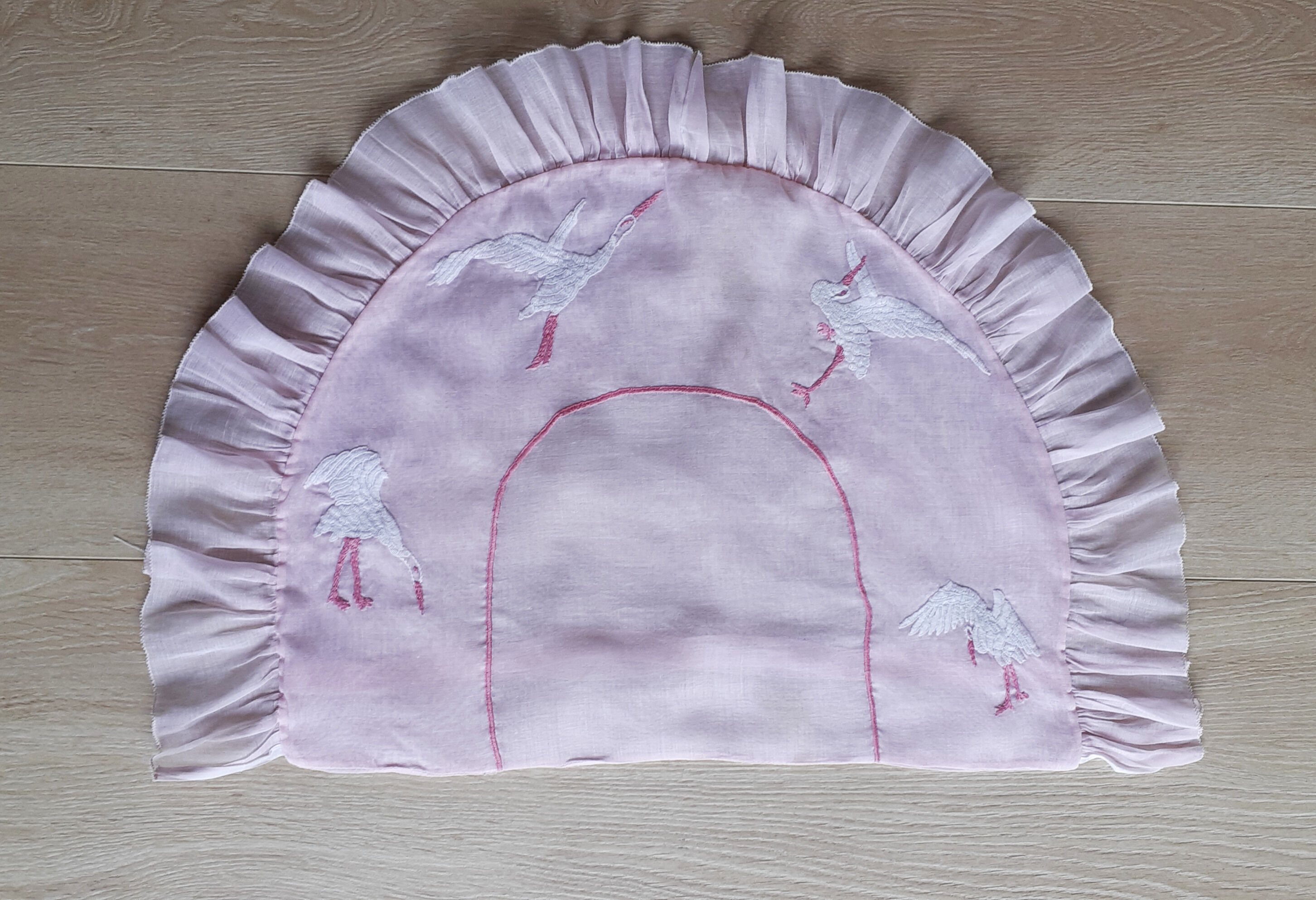 Children's pillowcase sewn and embroidered by hand