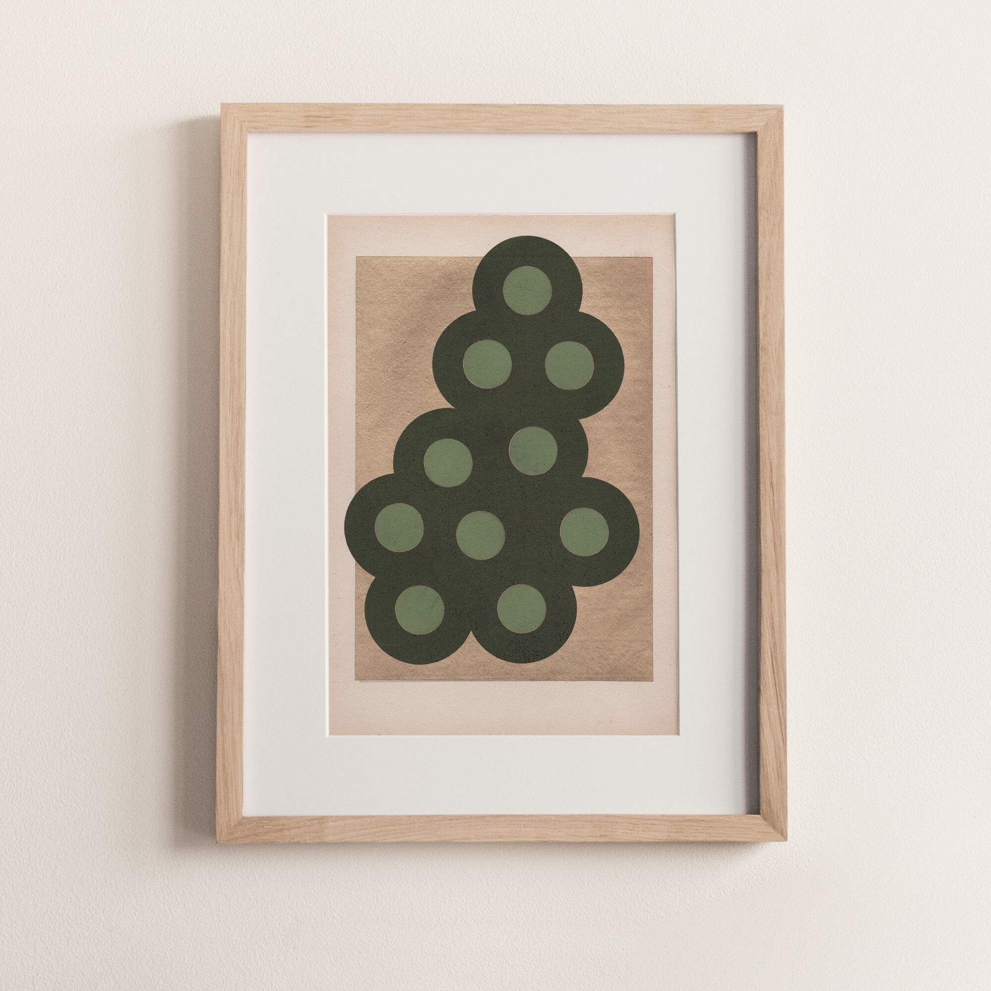 Collage on dated and signed paper without frame