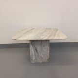 Vintage white marble coffee table from the 70s