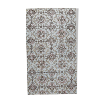 Tapis floral bleu clair 203x118cm