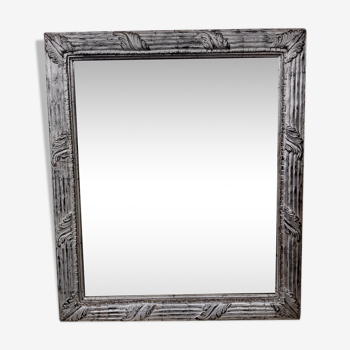 Miroir argenté ancien de style LOUIS XV 66x57cm