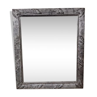 Old silver mirror of style LOUIS XV 66x57cm