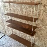 Vintage modular wall shelf with 4 supports and 5 levels.