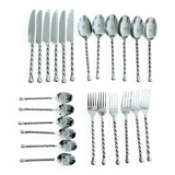 Stainless steel cutlery set with twisted handles – Design cutlery set