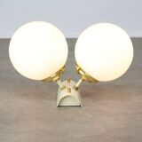 Vintage Italian Brass and Opaline Wall Lamp