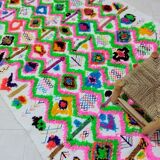 Tapis berbère marocain tribal coloré 280 x 140cm