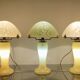 Mushroom trio lamps in glass paste 1980
