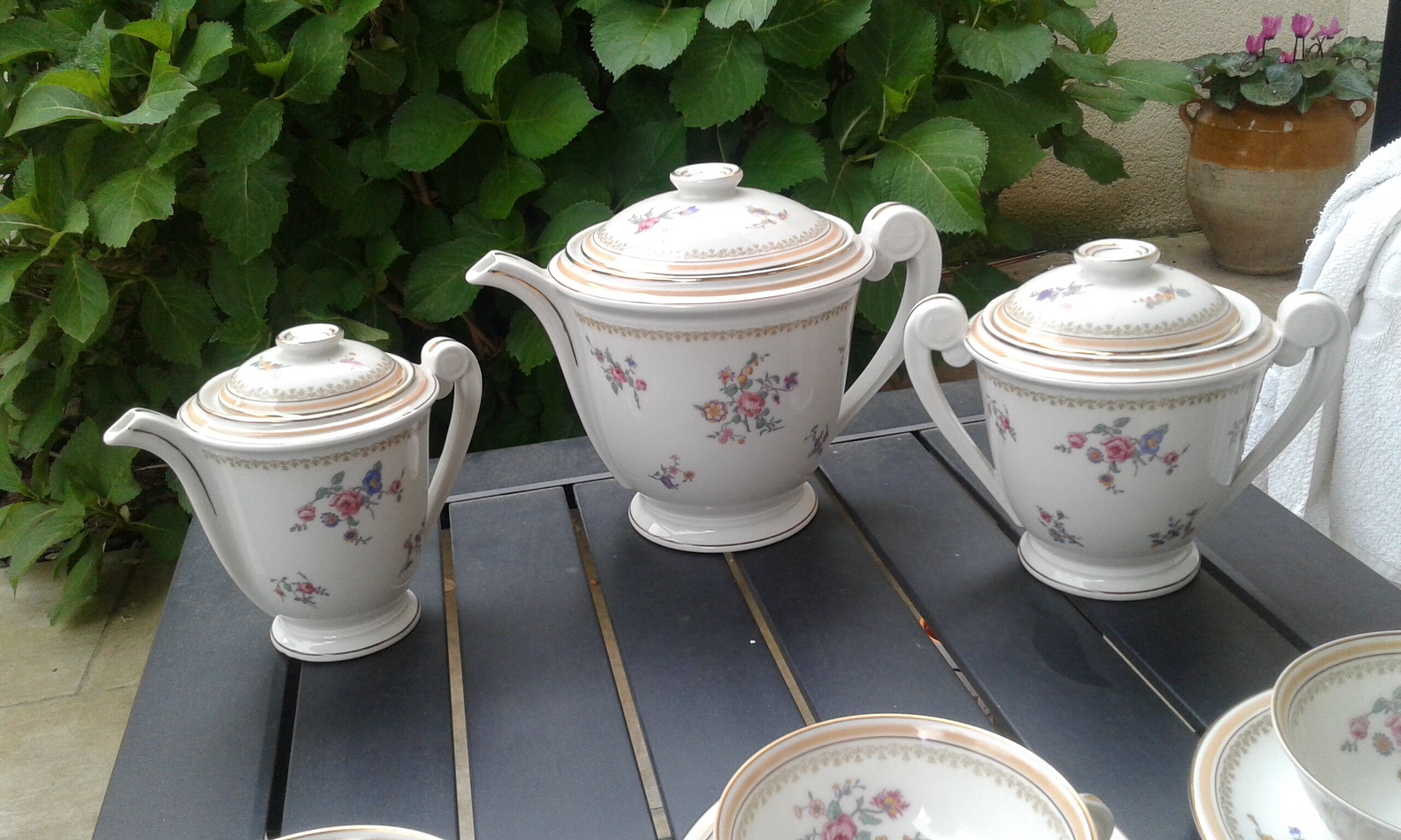 Coffee service, porcelain limoges, Charles Ahrenfeldt, circa 50
