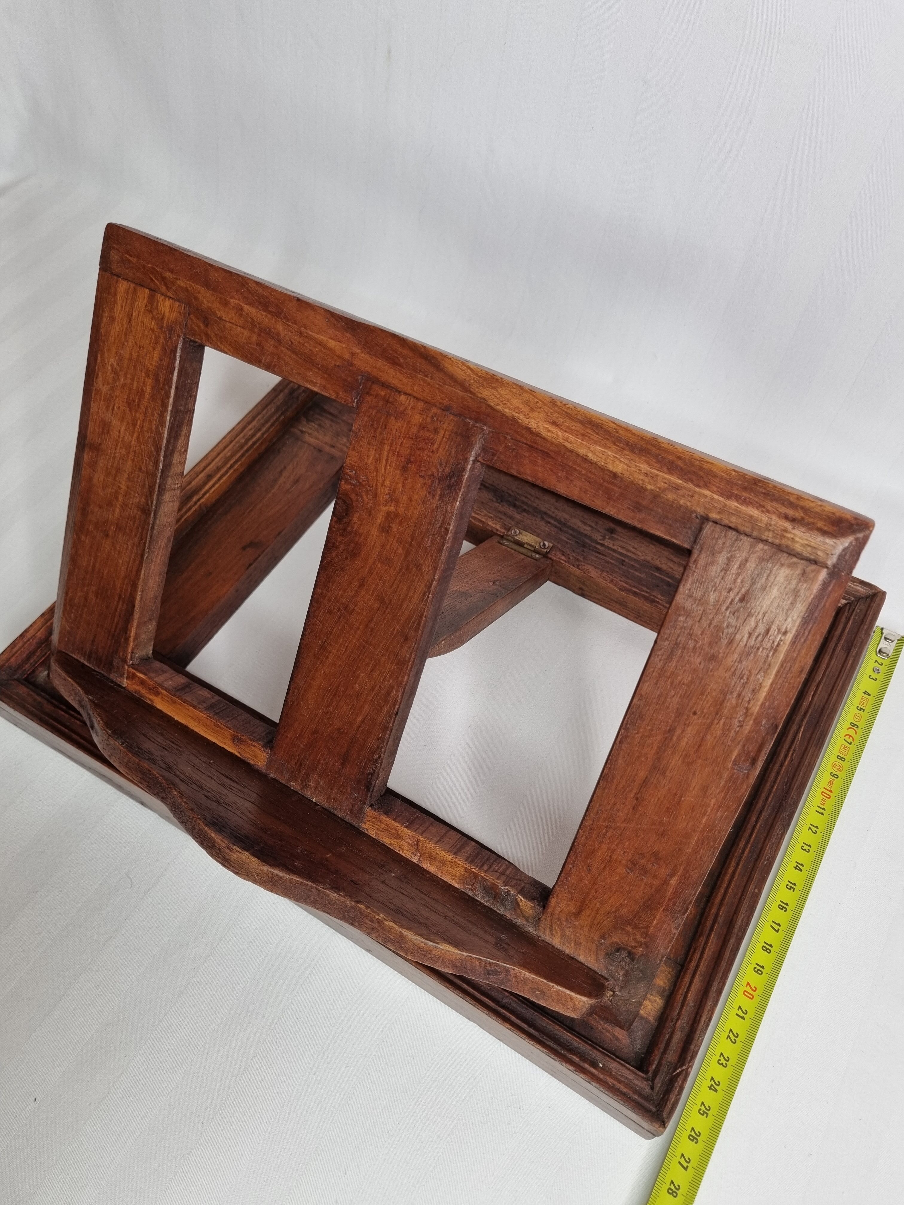 Solid oak reading desk, adjustable