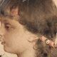 Aquarelle sur papier, portrait d'une jeune fille signé Alessandro Rontini Florence (1854-1933)
