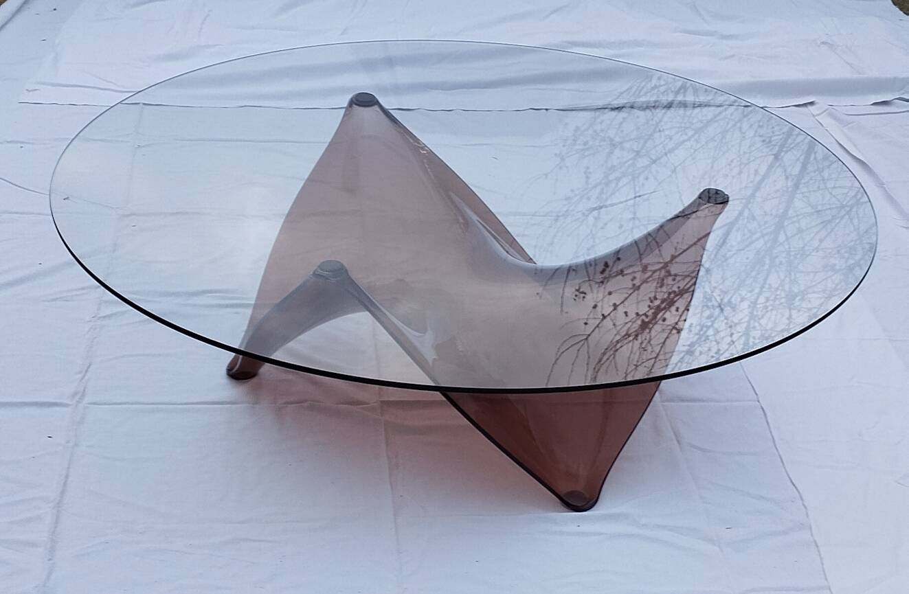 70s space age round coffee table