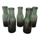 Lot of 5 vintage green bubble glass bottles (1950-1970)