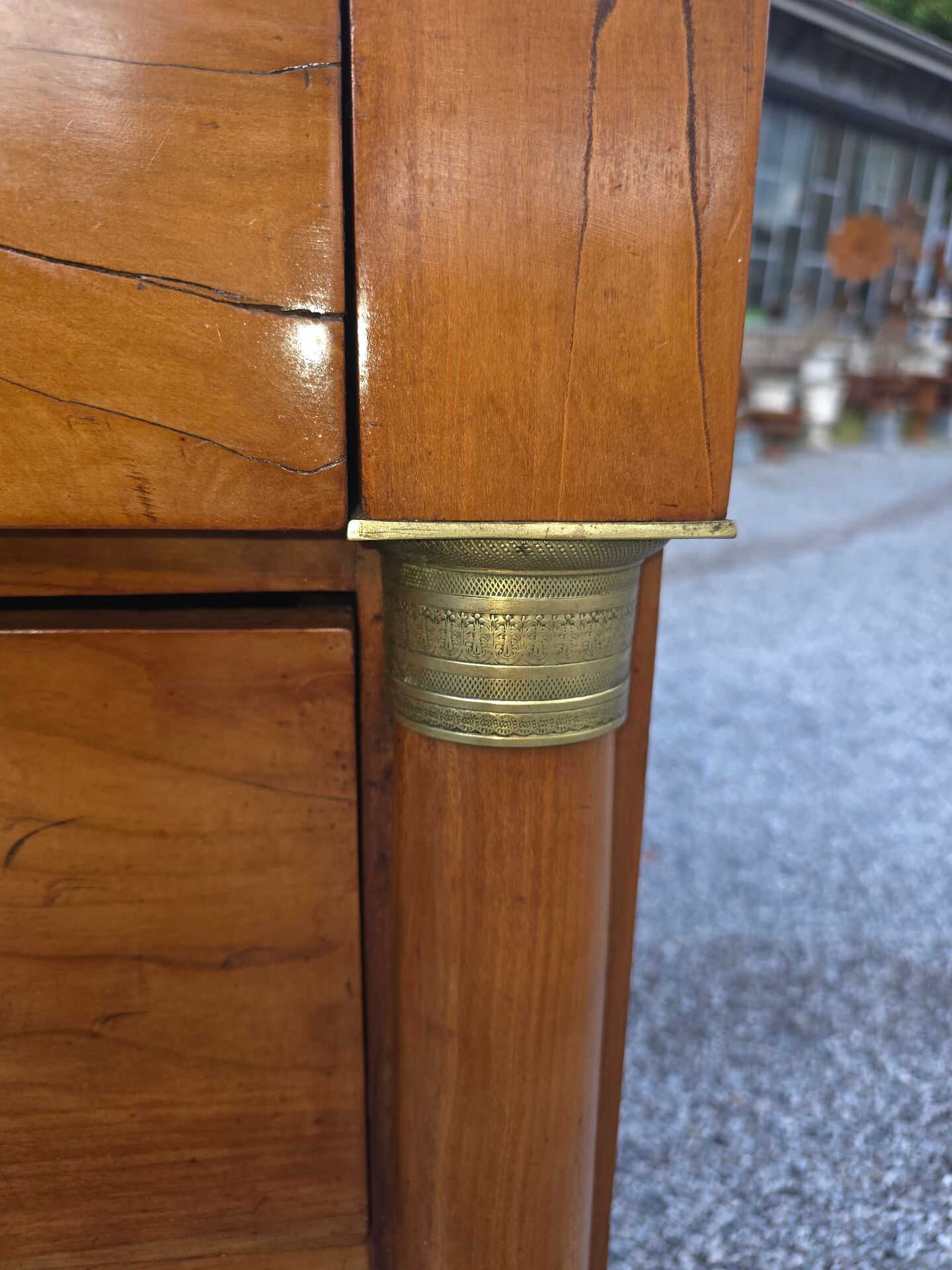Empire style chest of drawers in cherry wood