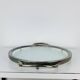 Vintage silver metal and glass tray