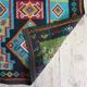 Handwoven vintage accent geometrical rug, colorful wool, Romanian carpet 220x146cm
