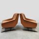 Vintage Italian cognac design lounge chairs 'Hermes style'