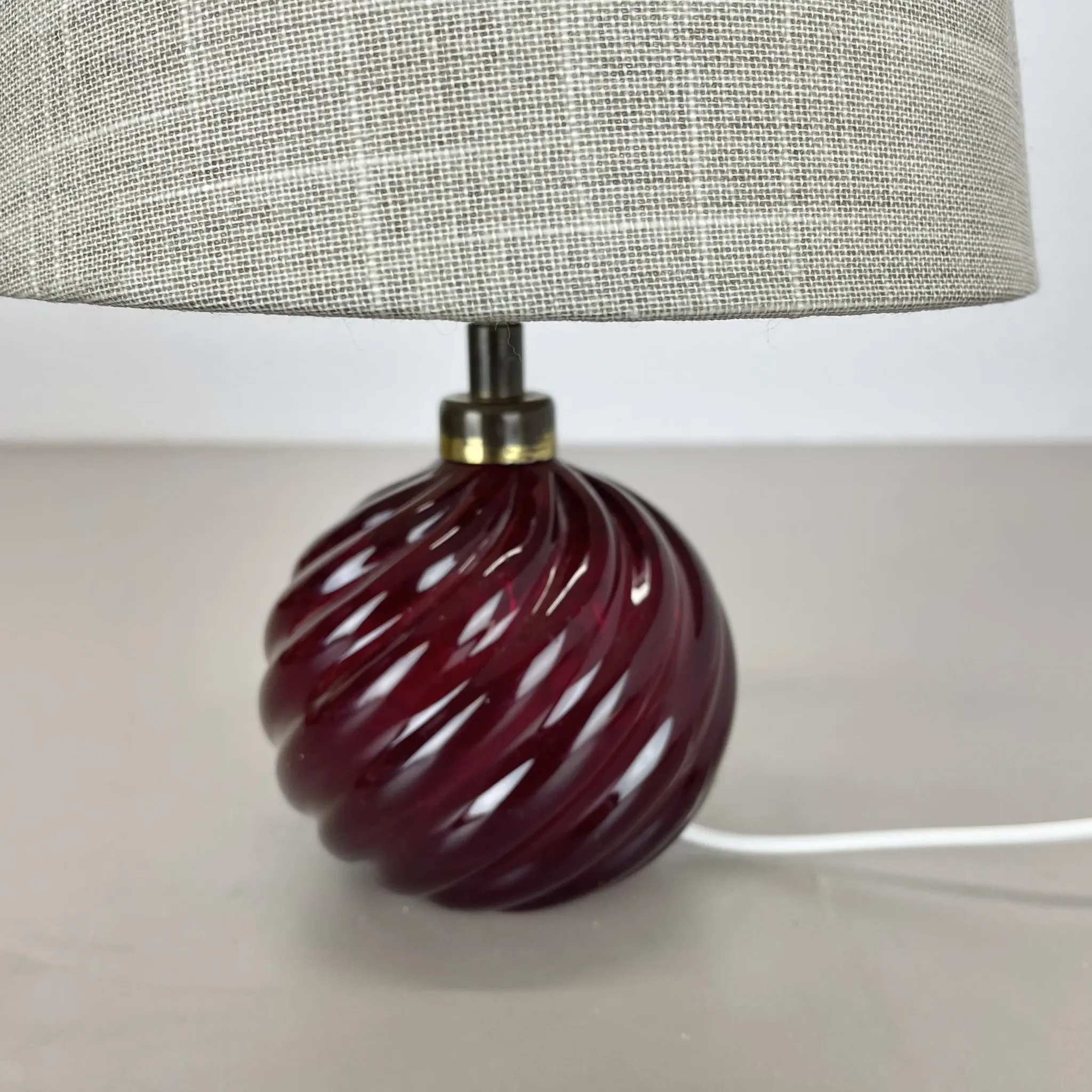 Unique Table Lamp Base made of Murano Glass with Red Ball, Barovier & Toso (attributed), Italy, 1960s