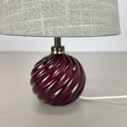Unique Table Lamp Base made of Murano Glass with Red Ball, Barovier & Toso (attributed), Italy, 1960s
