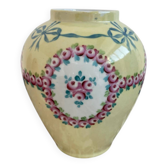 Antique porcelain vase with floral decoration – Louis XVI style – Lamp base