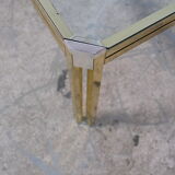 Table basse italienne chromée et verre, années 1970
