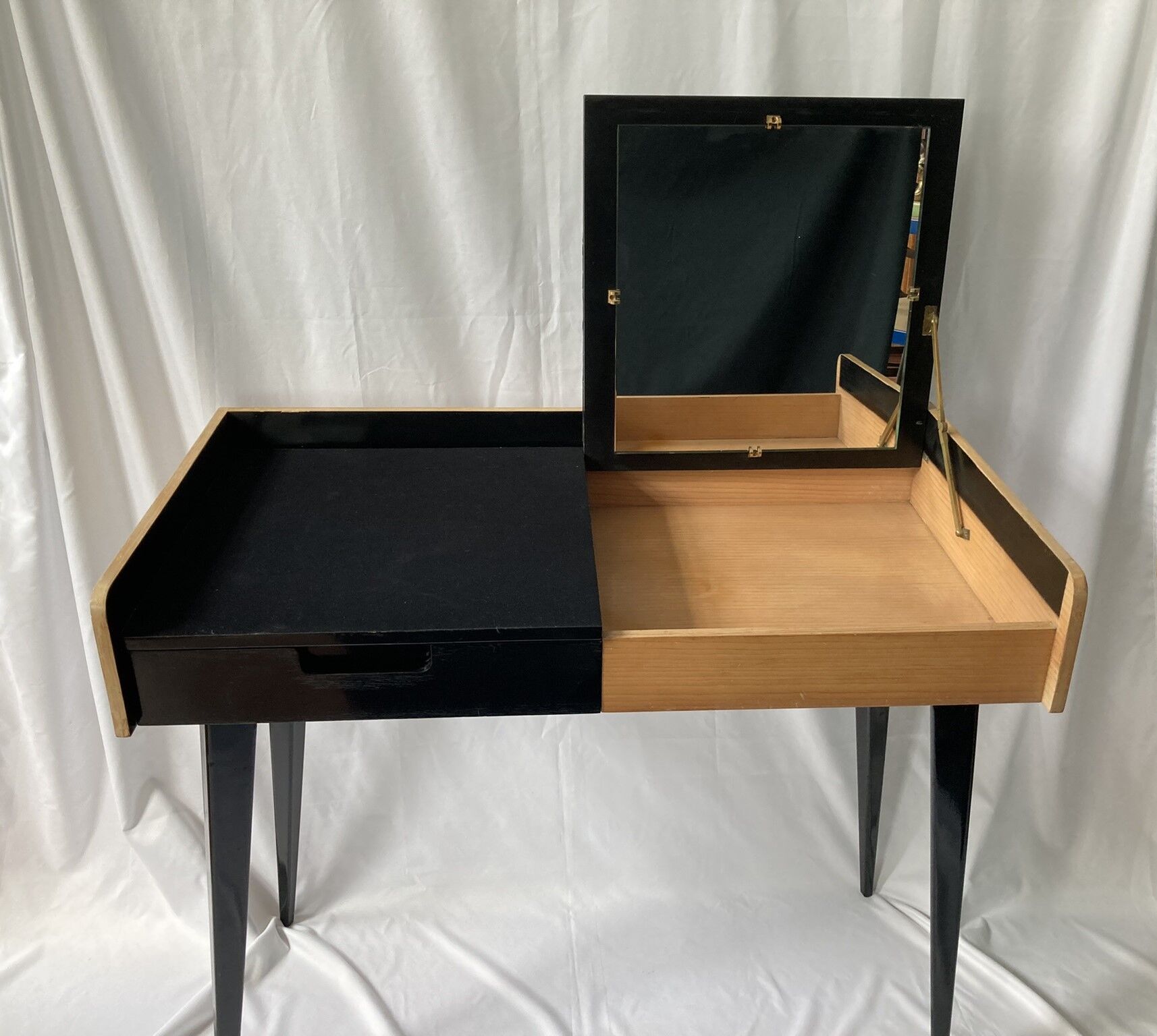 Vintage wooden table mirror circa 1960