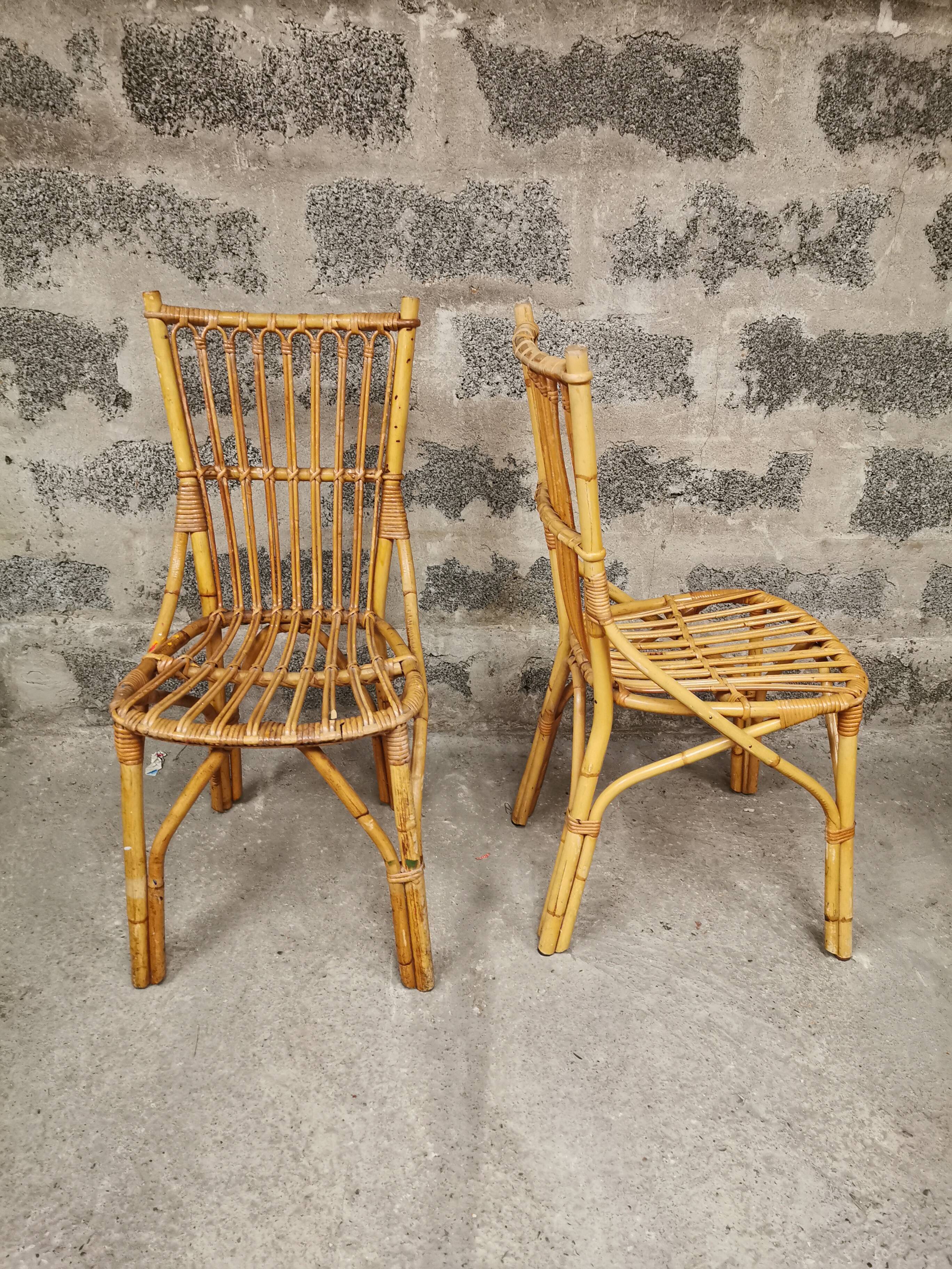 Pair of rattan chair
