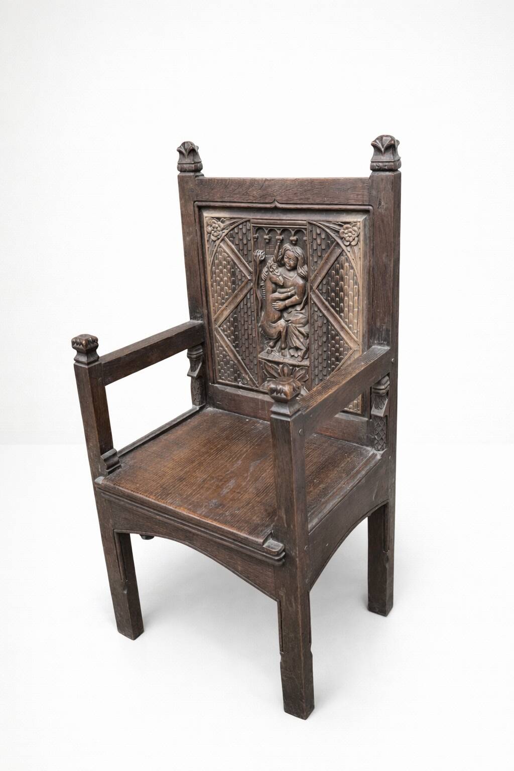 Large solid wood chair in Gothic style