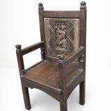 Large solid wood chair in Gothic style