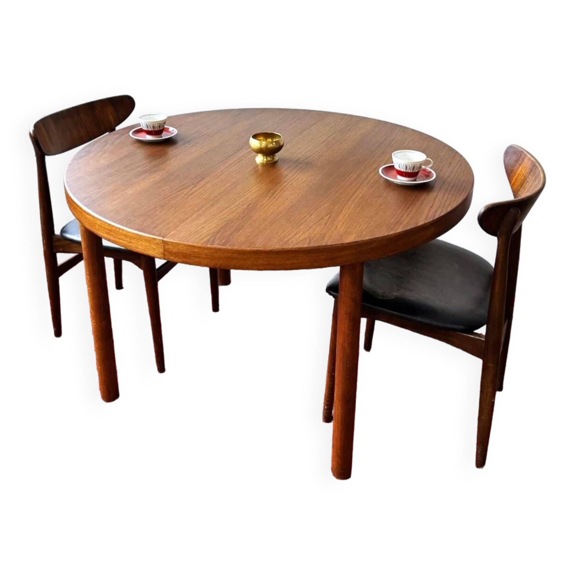 Expandable oak table, denmark 1960s/1970s, vintage, mid-c modern