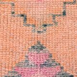 Peach & Pink Hallway Vintage Runner Rug, 84x310Cm