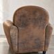 Club armchair in suede effect