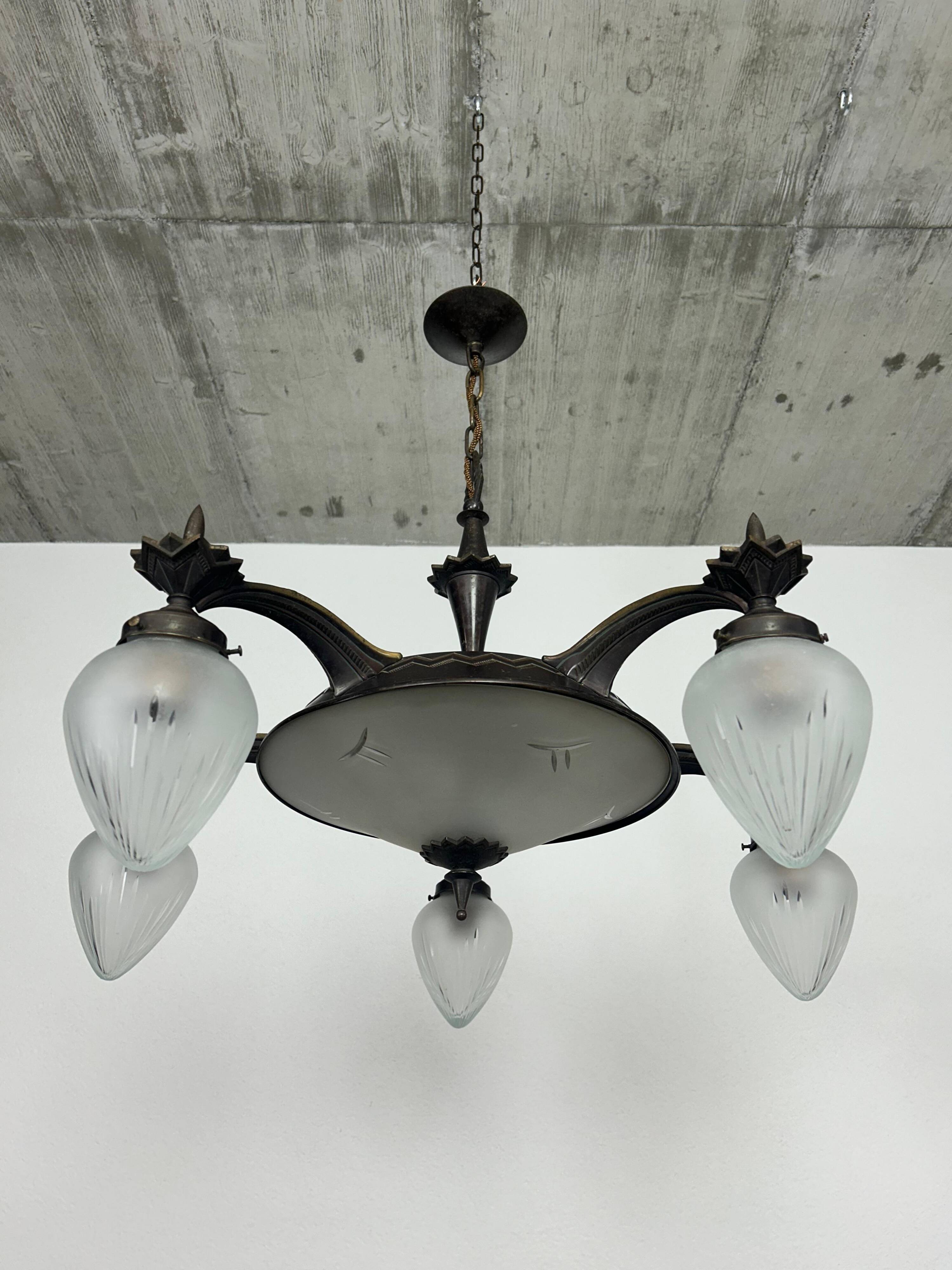 Rare cubist bronze lustre