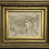 Marble high relief by François Duquesnoy "Putti, garlands and flowers" Paris