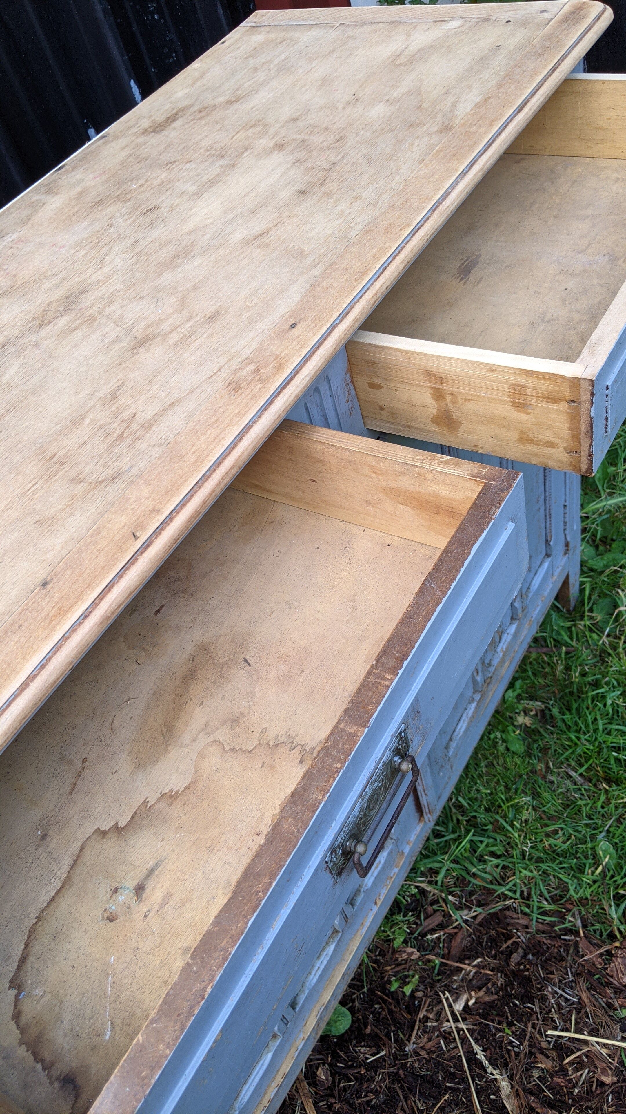Old grey kitchen buffet