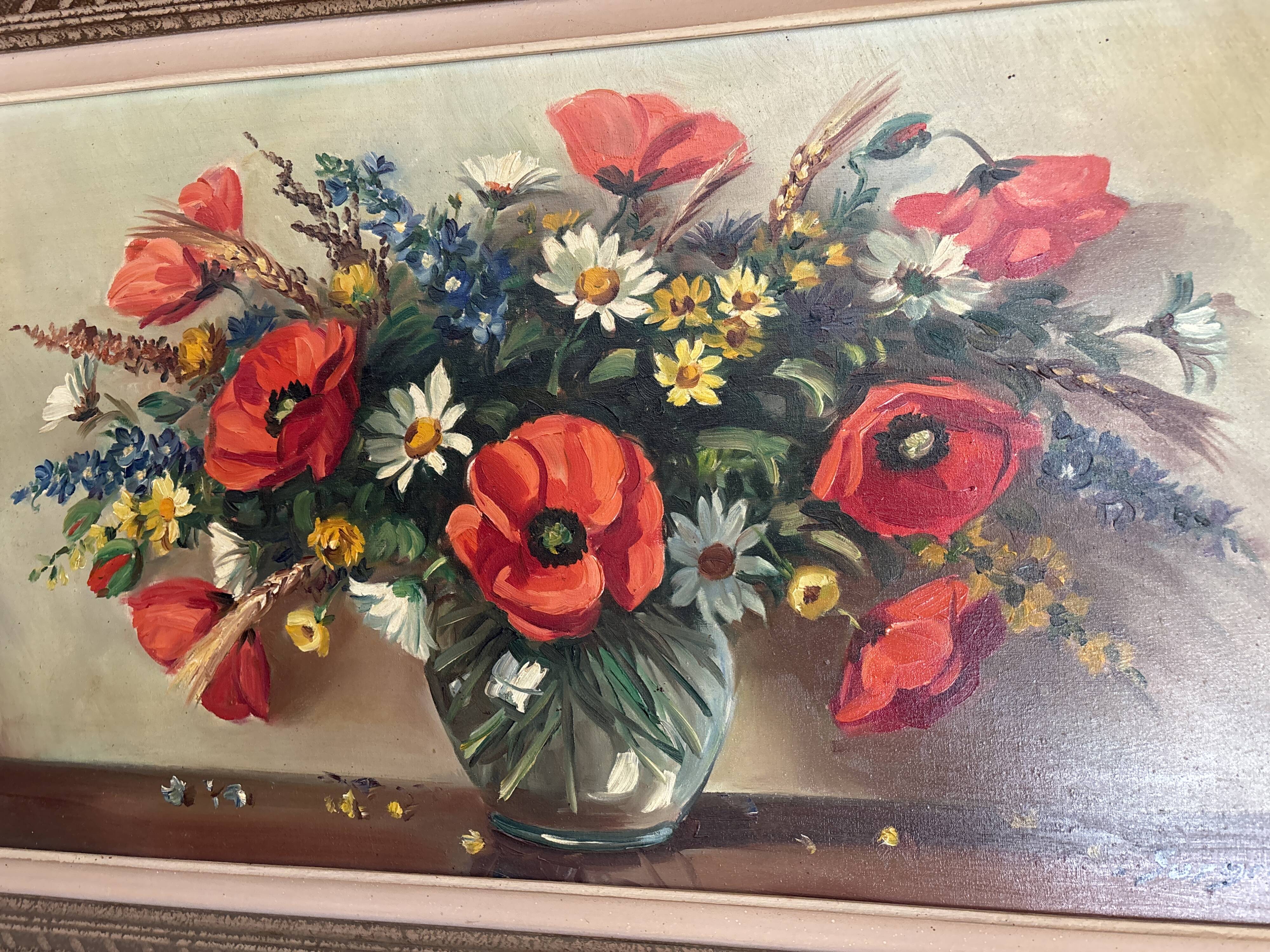 Grande tableau bouquet de fleurs