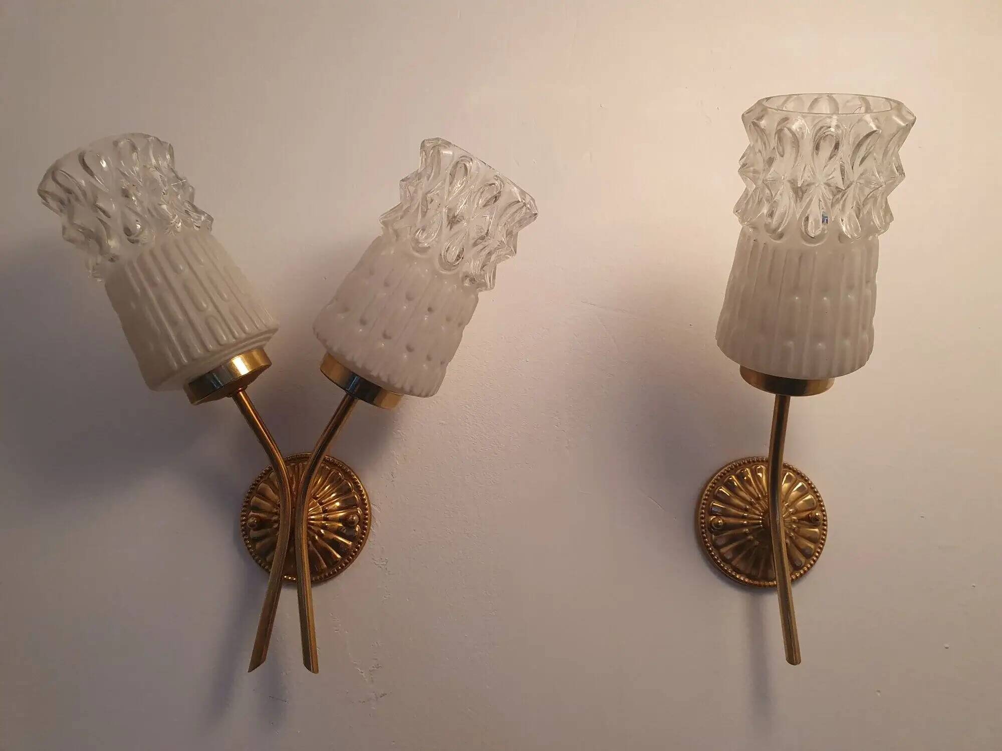 Pair of 1960s gold wall lights