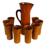 Vintage orangeade service signed Claude Paci, Vallauris, 1970s